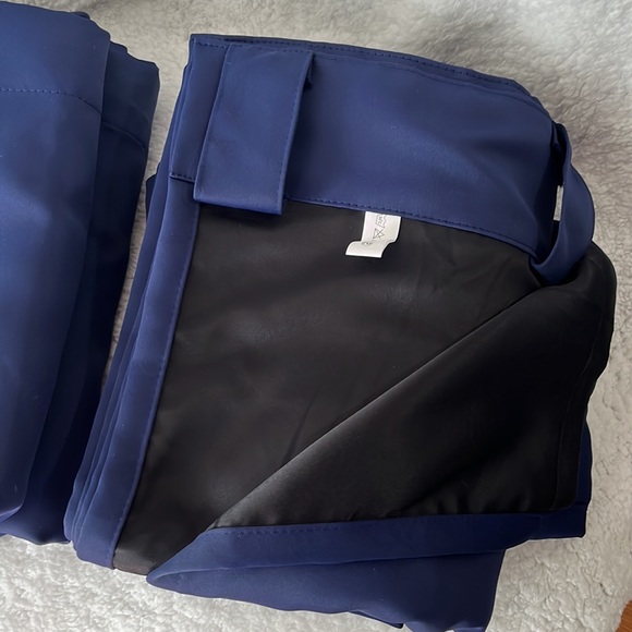 Linen blackout Curtains 2 Hanging Options Filtering Navy Blue W 52 x L 95 - Picture 11 of 13